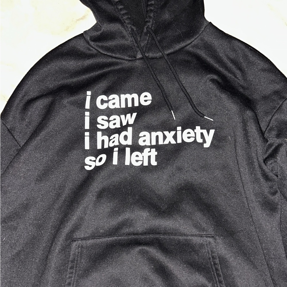 Black Hoodie with White Text Design